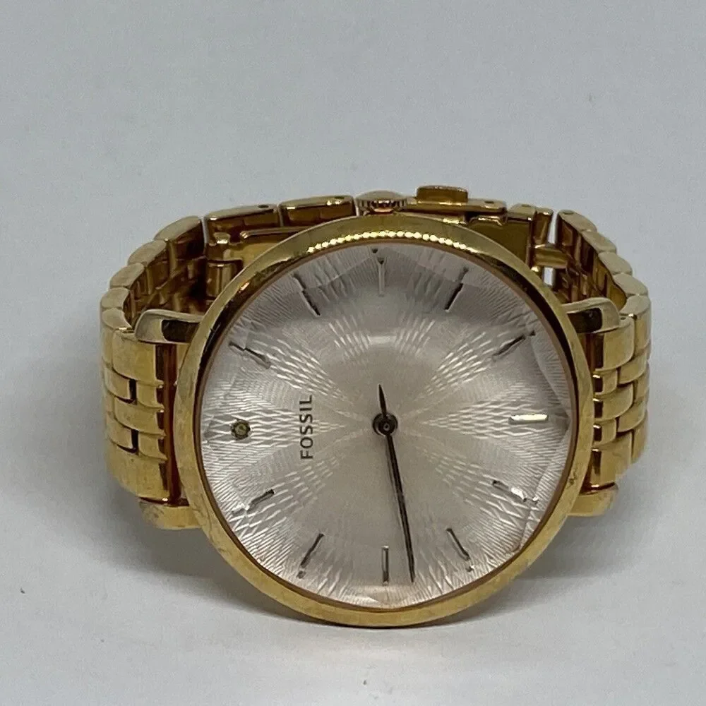 Fossil ES3860 Womens Gold Stainless Steel Analog Dial Quartz Genuine Watch EY619